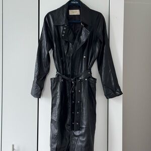 Bagatelle Black Leather Belted Jacket